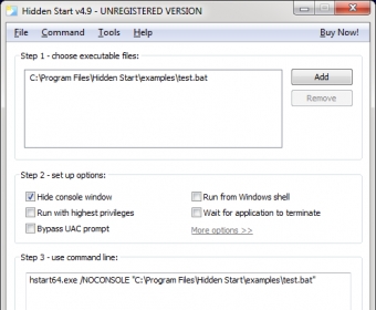 Hidden Start - Bypass UAC, Hide Console Windows, Run Apps in the