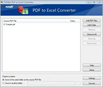 PDFBat PDF to Excel Converter Download - A professional PDF to Excel ...