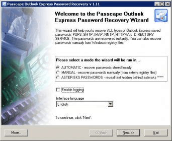 Passcape Outlook Express Password Recovery  Download 