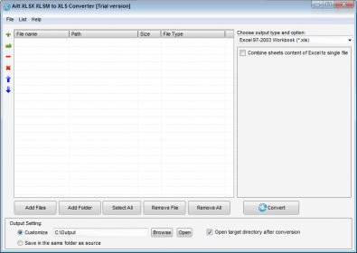 Ailt Xlsx Xlsm To Xls Converter 6 4 Download Converter Exe