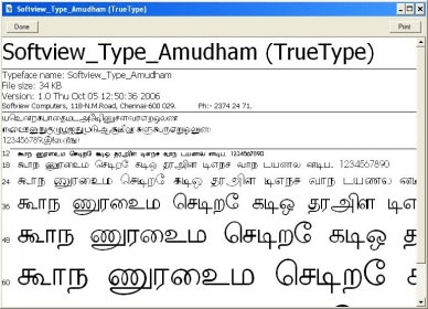 tamil fonts for windows 7