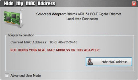 Hide My Mac Address Download Has A Straightforward Interface That Displays Your Network Adapter