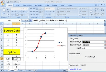 SRS1 Cubic Spline for Excel 2.0 Download (Free)