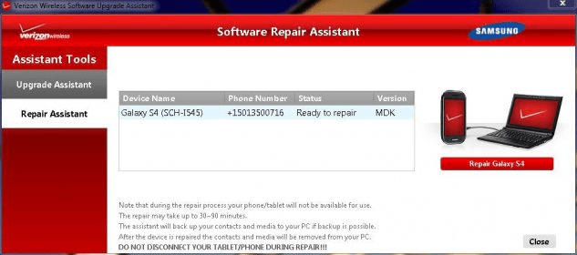verizon software repair assistant download