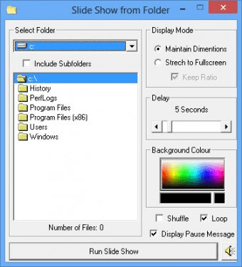 windows 10 slideshow subfolders