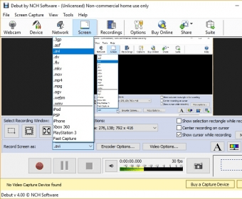 Debut video capture software 4.08