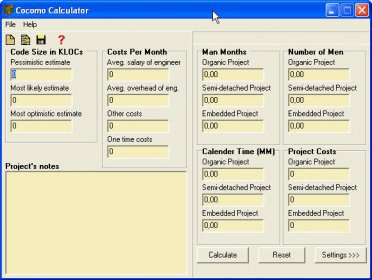 basic cocomo mmodel program in c