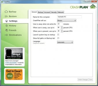 crashplan slow