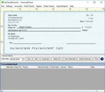 ezCheckPersonal Download - Personal check designing and check printing