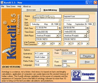 Kundli Professional 6 For Windows(Mahaatma)