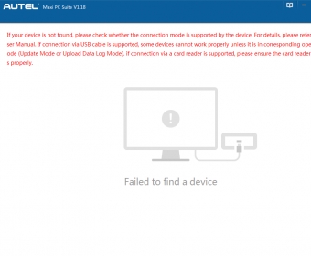 maxi pc suite failed to find device