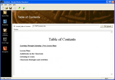 how to display table of contents in adobe reader