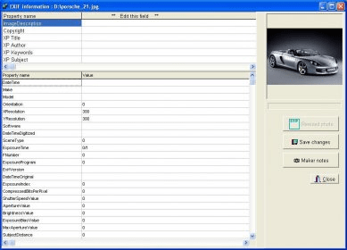 EXIF data editor