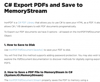 C# Export PDFs and Save to MemoryStream 2022.1 Download (Free trial)