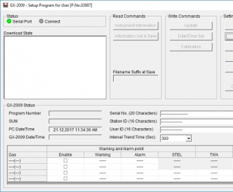 GX-2009 Config Download - Changes various instrument parameters