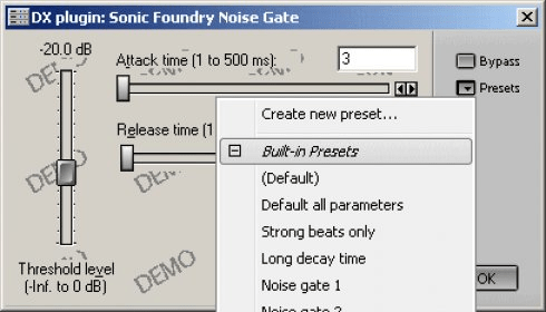 why do my sony noisegate plugins read demo in wavelab 6