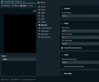 streamlabs obs recording settings