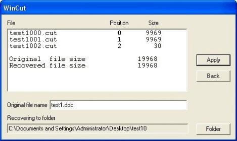 WinCut Download - You can cut a large file into pieces and then recover ...