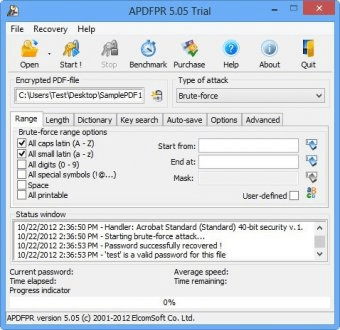 advanced pdf password recovery serial 5.03