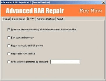 advanced rar repair options