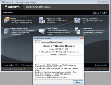 mobile internet blackberry desktop manager