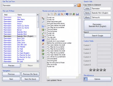 lyrics editor