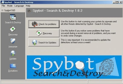 Spybot Search Destroy Software Informer Version 2 7 Information