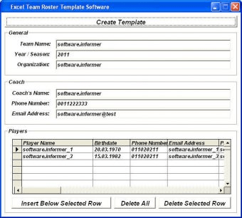 Excel Team Roster Template Software Download - It