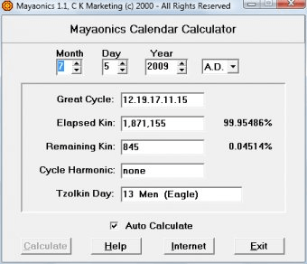 Mayaonic Calendar Calculator Download It counts down the end of the