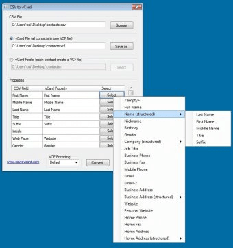 csv to vcard download