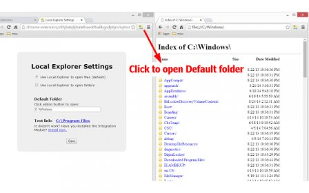 local explorer - file manager on web browser extension