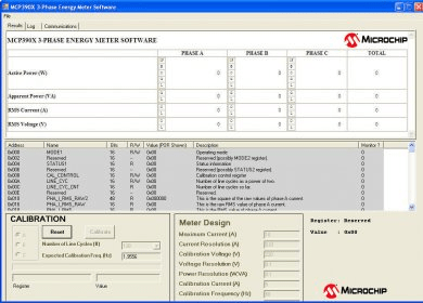 pic18f microchip phase three meter energy screenshot