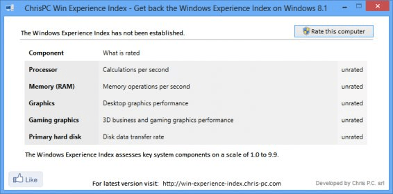 ChrisPC Win Experience Index 7.22.06 for mac instal