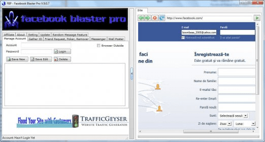 facebook audience blaster login information