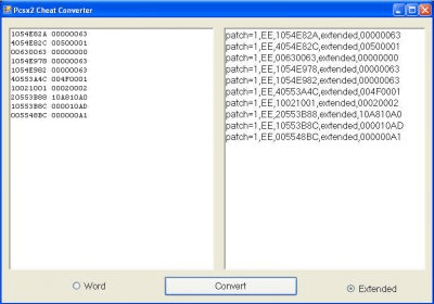 cheat converter pcsx2