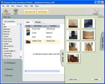 how to run quicken home inventory