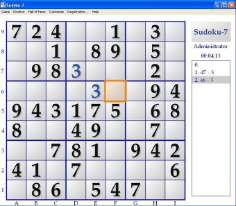 Sudoku-7 Download - With Sudoku-7 You Can Play Sudoku Puzzle Choosing