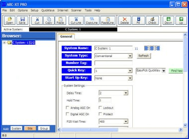 arc xt pro import talkgroups to existing system