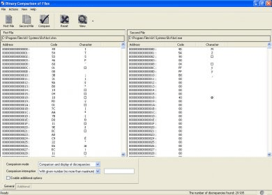 binary file comparison online