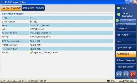 EXFO Compact ToolBox EXFO Connect Client Download - It enables connection  and data exchange with EXFO Connect Server