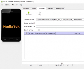 Smartphone flash tool (runtime trace mode)