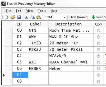 elecraft frequency memory editor for mac