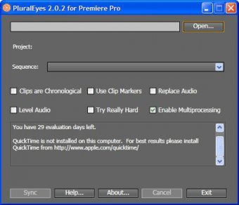 plural eye program not syncing video and audio