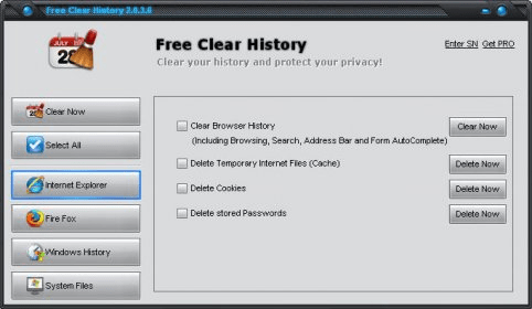 software that deletes app history free trial