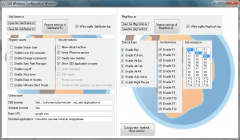 safe exam browser configuration