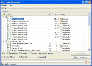 android sdk manager install