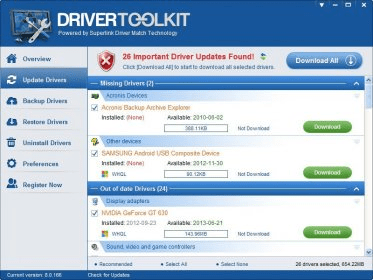 driver toolkit network error