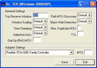 DRTCP Download - Small Utility That Stores Adjustable TCP Settings