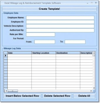 Excel Mileage Log & Reimbursement Template Software ...