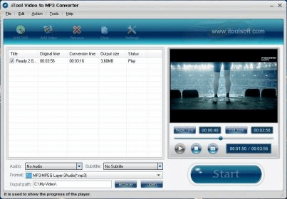 iTool Video to MP3 Converter Download - It can extract